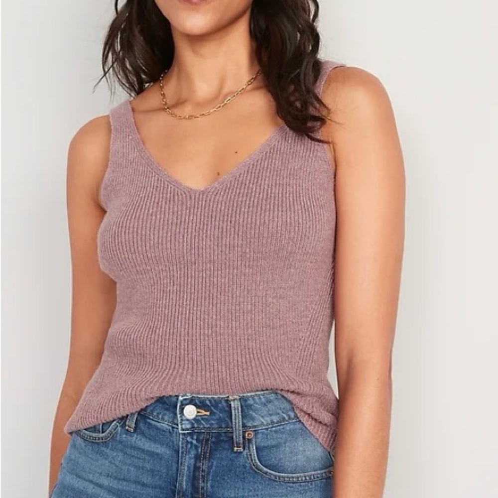 Women's Ribbed Knit Tank Top - Mauve